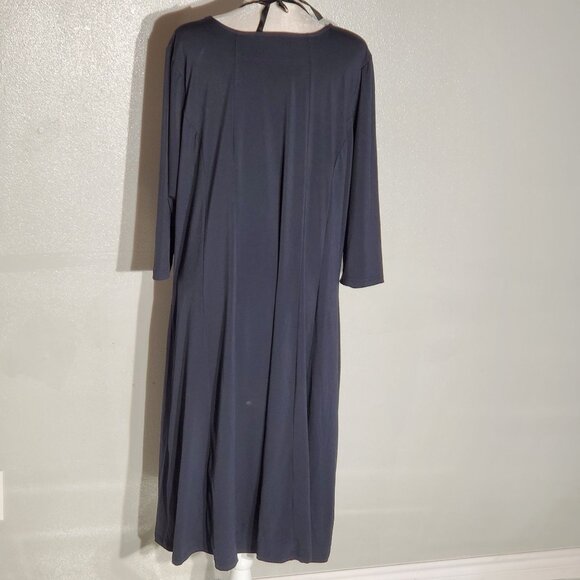 UNBRANDED A-LINE DRESS BLACK 3/4 SLEEVE STRETCH NO SIZE INFO(2X) - Picture 4 of 5